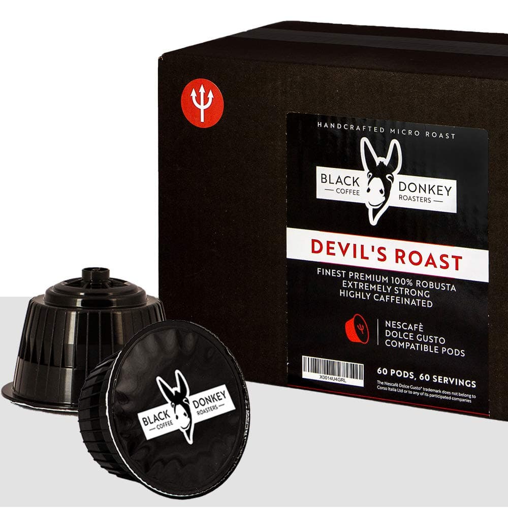 DEVIL'S ROAST | Extra-Strong Highly Caffeinated Bold Coffee | 60 Pods Compatible with Dolce Gusto®* machines