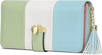 Pomelo Best Womens Wallet RFID Blocking Large Capacity Long Purse with 12 Card Slots, Zipper Phone Coin Pocket (Fresh Blue Green)