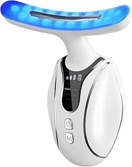 Electric Face Massager - Latest version, Portable Skin Tightening Beauty Toning Device, 7 Massage Modes for SkinTightening & Neck Lifting EMS Massage Face Toning Firming for Women (White)