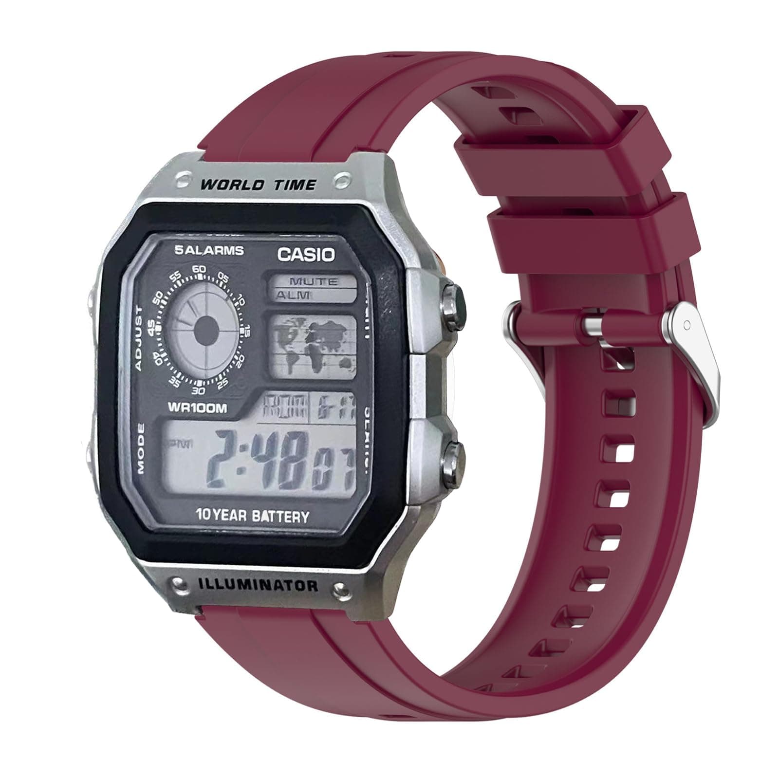 Replacement Wristbands for Casio AE 1200 / W 218H / AE 1300 / F 91W / W 218H / AQ S810W, Silicone Watch Straps Bracelet Strap for Casio W 219 / F 108WH / AE 1000W / SGW 500H