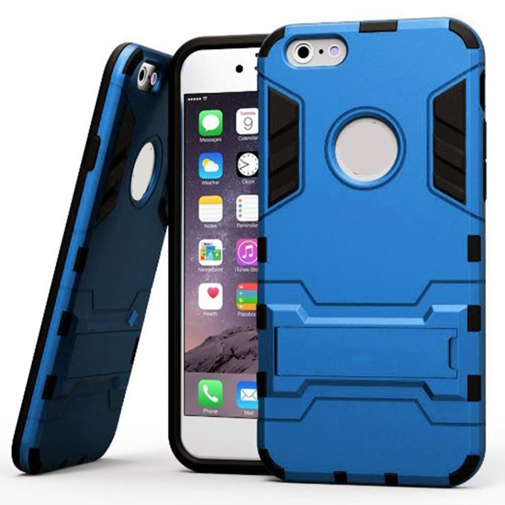 iPhone 5s Phone Case with Kickstand TPU Rubber phone case for i phone se Case Blue