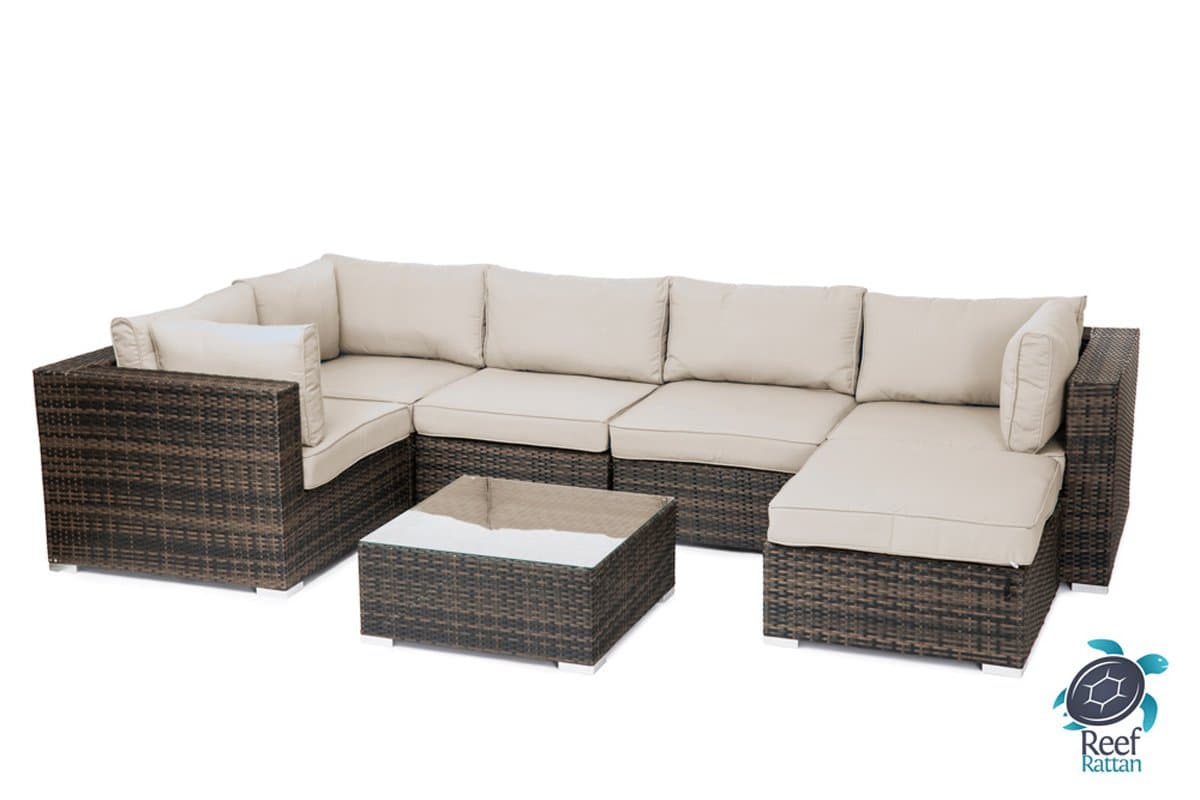 Reef Rattan 16670950 7 Piece Sectional Sofa Set