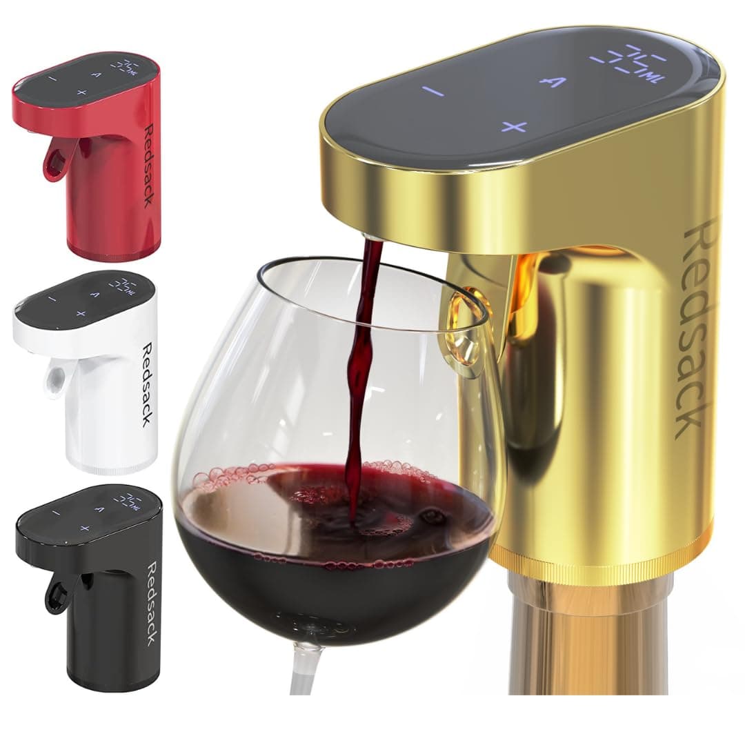 Redsack Plastic Quantified Electric Pouring Wine Aerator Compact Poured Wine With Adjustable Dosing - Automatic Drink Pouring For All Bottle Sizes - User-Friendly Design, 30 Liters