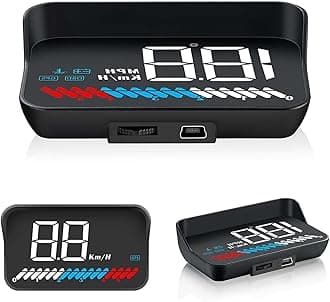 ACECAR Head Up Display Car Universal Dual System 3.5 Inches HUD, Speedometer OBD2 GPS Interface, Speed, Engine RPM, OverSpeed Warning, Mileage Measurement, Water Temperature, GPS Mode for All Vehicle