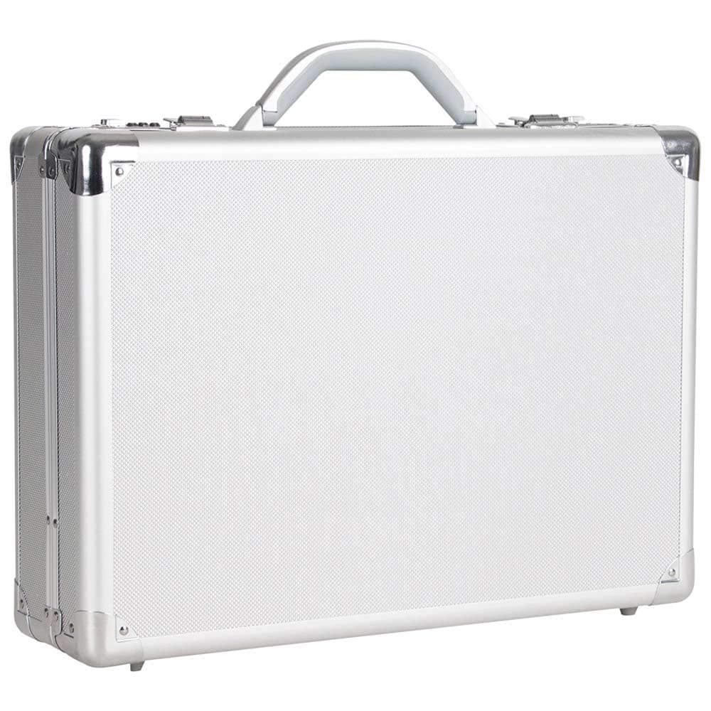 Heritage Aluminum 17" Laptop Attache Case, Computer Briefcase in Silver