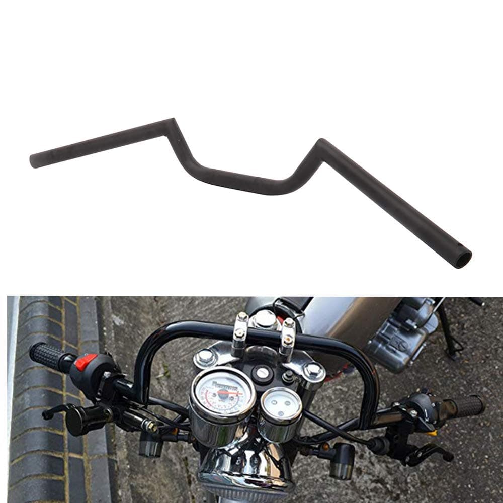 7/8" 22mm Motorcycle Handlebar,Iron Handlebar Universal for Cafe Racer Ace Clubman Style Bobber Custom Application-Black