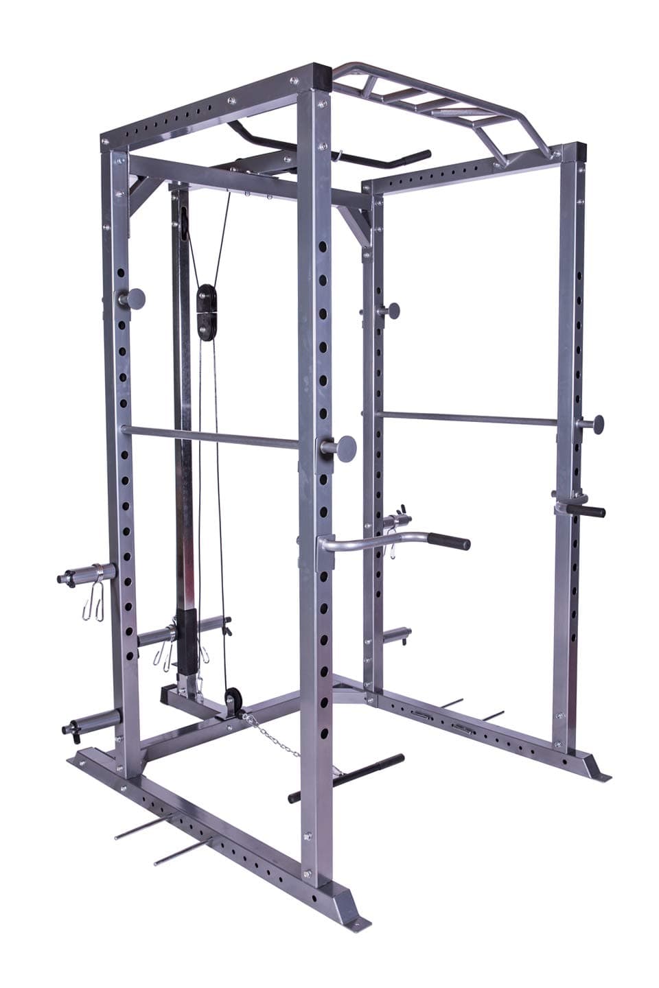 T3 60mm Power Rack Heavy Duty Squat Cage Machine Cable Pulley Pull Up Bar Dips Home Gym