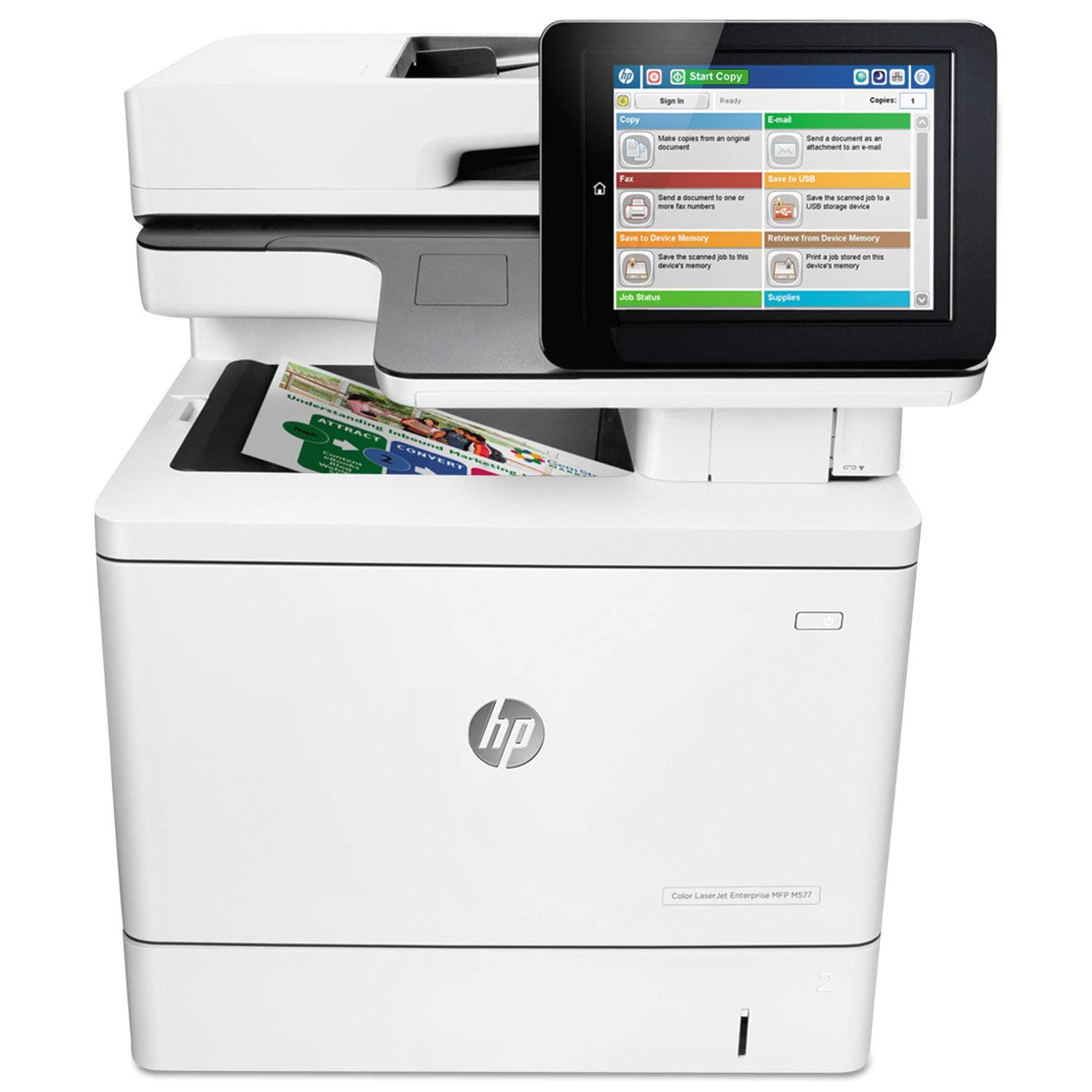 HP Color LaserJet Enterprise Flow MFP M577c | Streamline Complicated Workflows | Fast Scan Speeds | Built-in OCR Software (B5L54A)
