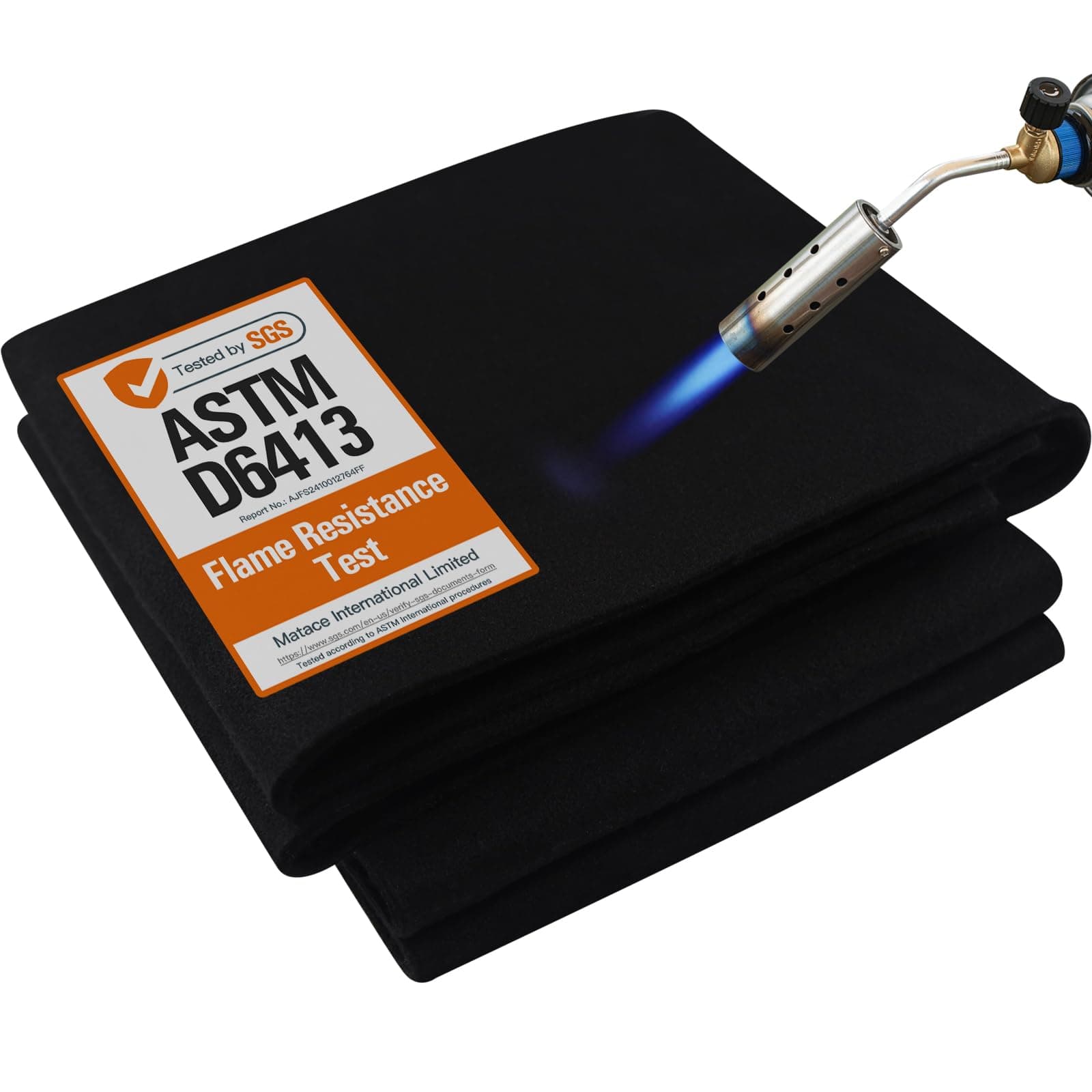 Matace Welding Blanket Fireproof Carbon Felt Soldering Mat & Pad, 5mm Flame Retardant Fabric, Heat Shield for Brazing, Automotive Repair, Grill & Smoker, Stove Wick Roll - 20x47 Inch, 2 Pack, Black