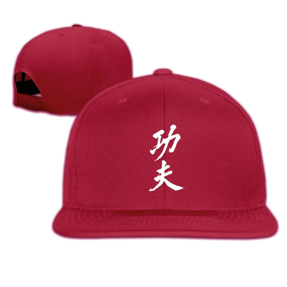 CapHat Chinese Characters Means Kung Fu Flat Bill Baseball Hat Cap