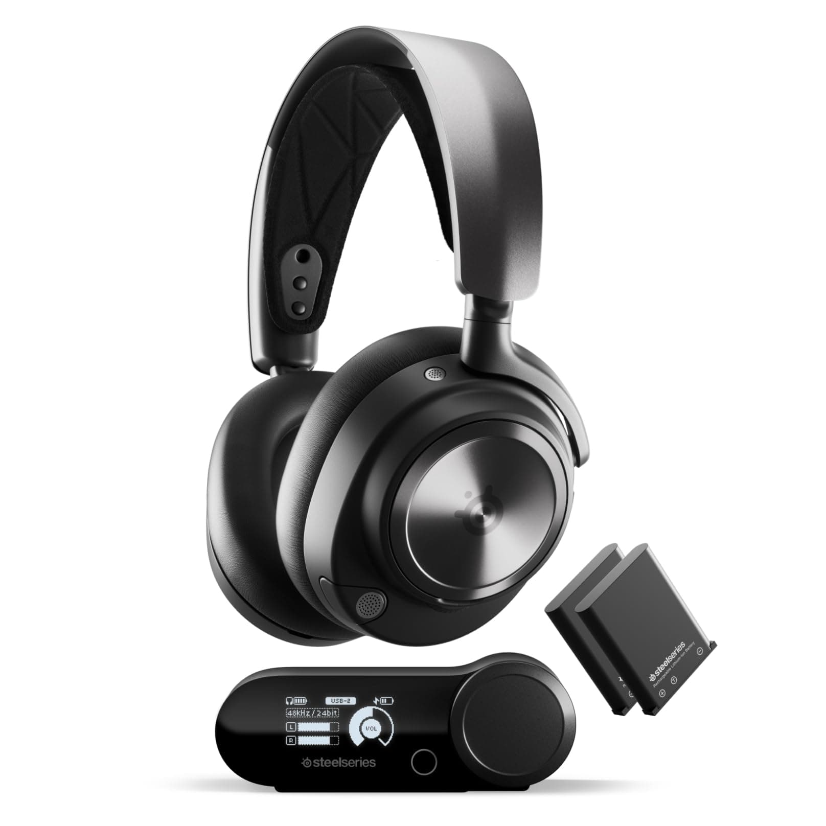 SteelSeries 61520 Arctis Nova Pro Wireless Gaming Headset, Lightweight, Wireless, Sealed Type, High Resolution, Active Noise Canceling, Hi-Fi Sound, Compatible with PC/PS5/PS4/Nintendo Switch 2