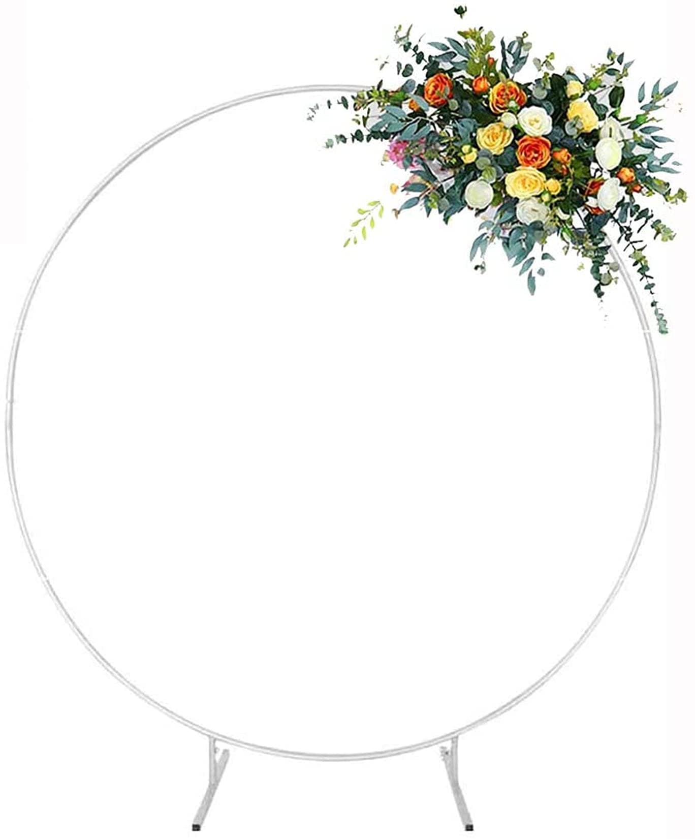 DINGYUWedding Arch Props Wedding Props Iron Circle Wedding Props Arch Backdrop Round Ring Arches Flower Balloon Decor for Door Background Geometric Shelf,1.5m