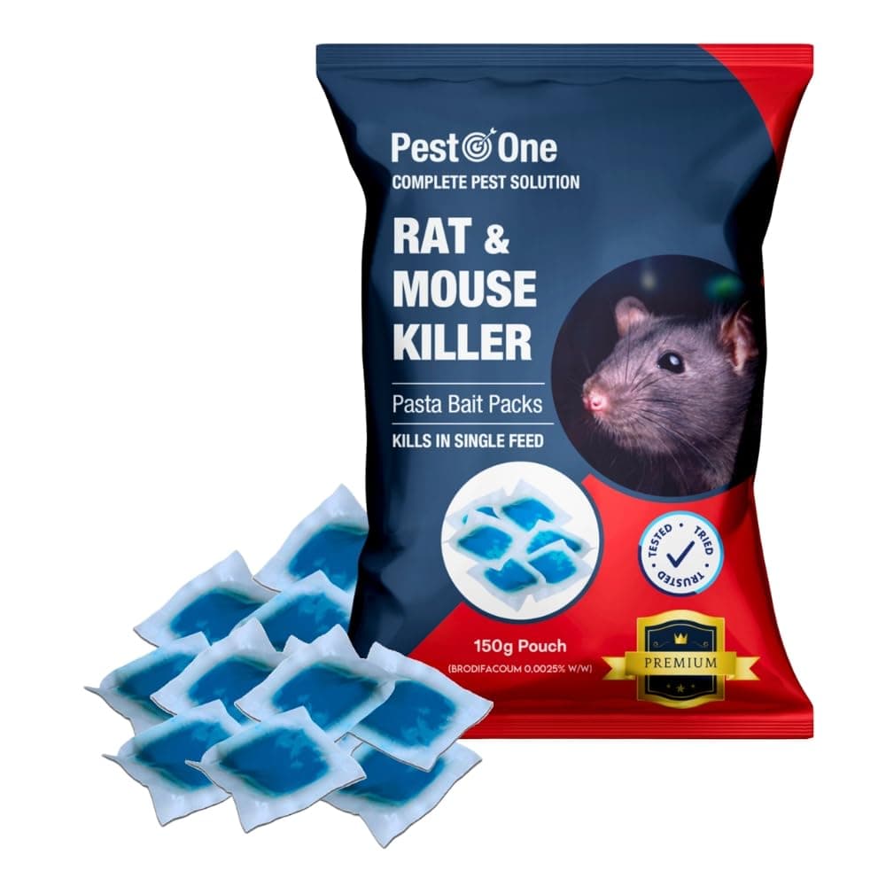Pest O One Powerful Advanced Mice Mouse Rat Pasta Bait Single Feed Killer Sachets (15 x 10g Pack) Brodifacoum UK Strongest Strength