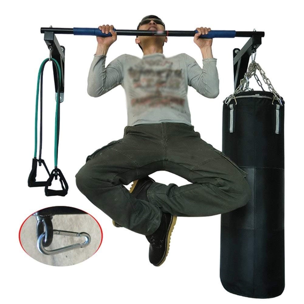 ZHANGQINGXIU Heavy Punch Bag Wall Bracket With Pull Up Bar 2 Rings, 150kg Weight, Boxing Bracket For MMA Muay Thai Pull-ups (Color : Black, Size : 120x31.5x40cm)
