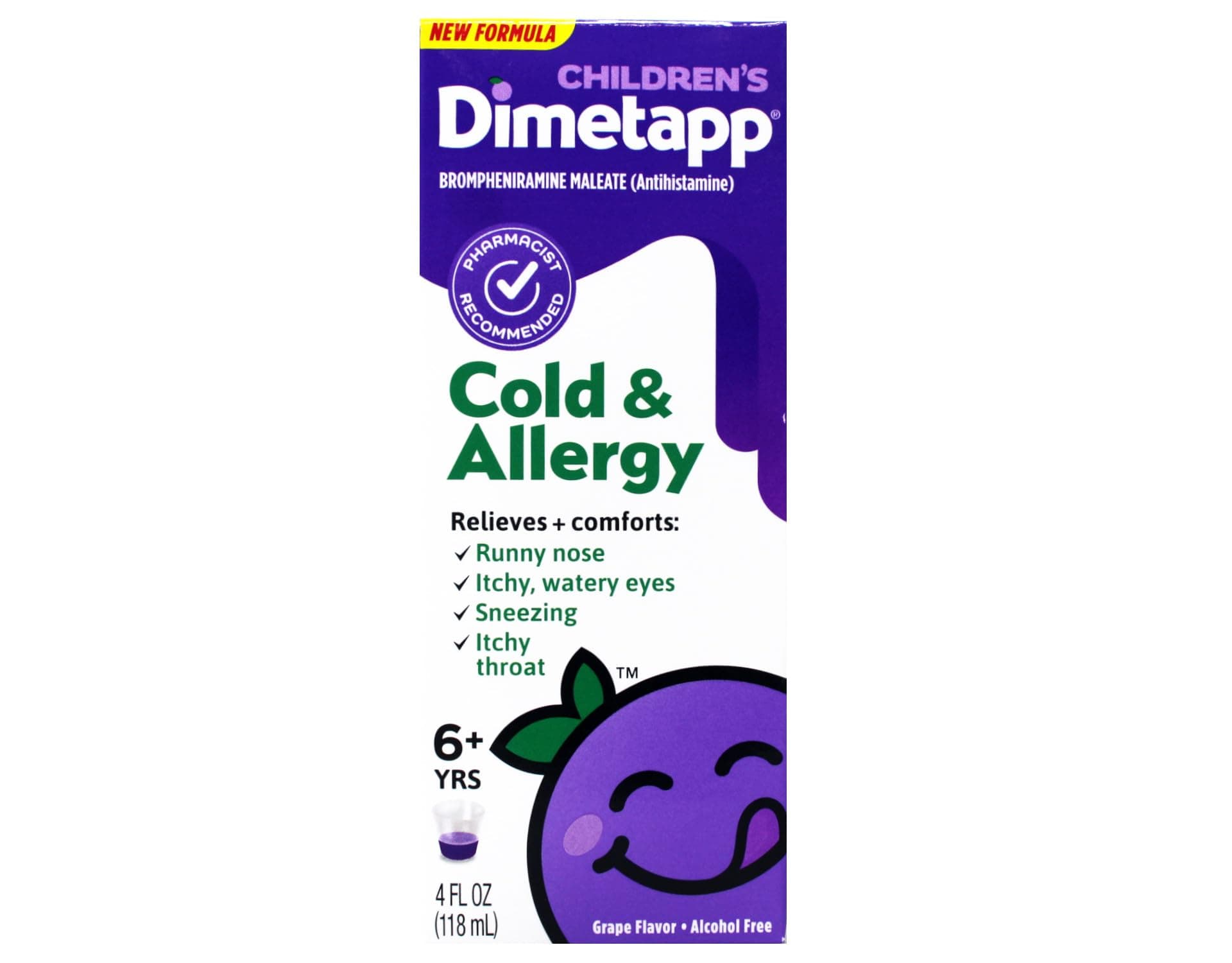 Dimetapp Children's Cold and Allergy Syrup Grape, 4 oz