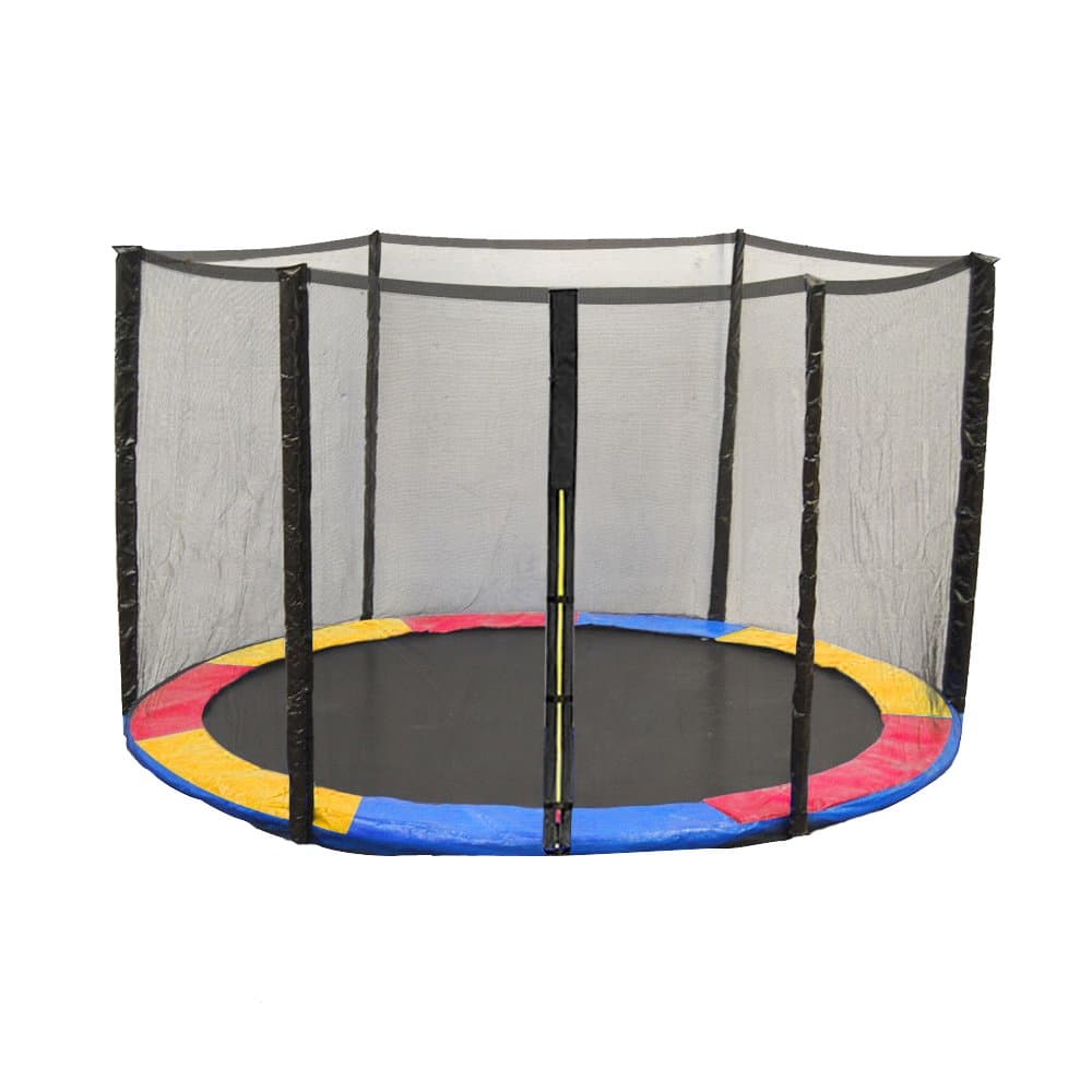 Greenbay 6 8 10 12 13 14 FT Foot Replacement Trampoline Pad & Net SET | Tri-colour UV Resistant PVC Top Safety Guard Spring Cover Padding Pads | Safety Enclosure Net Surround Outdoor Netting