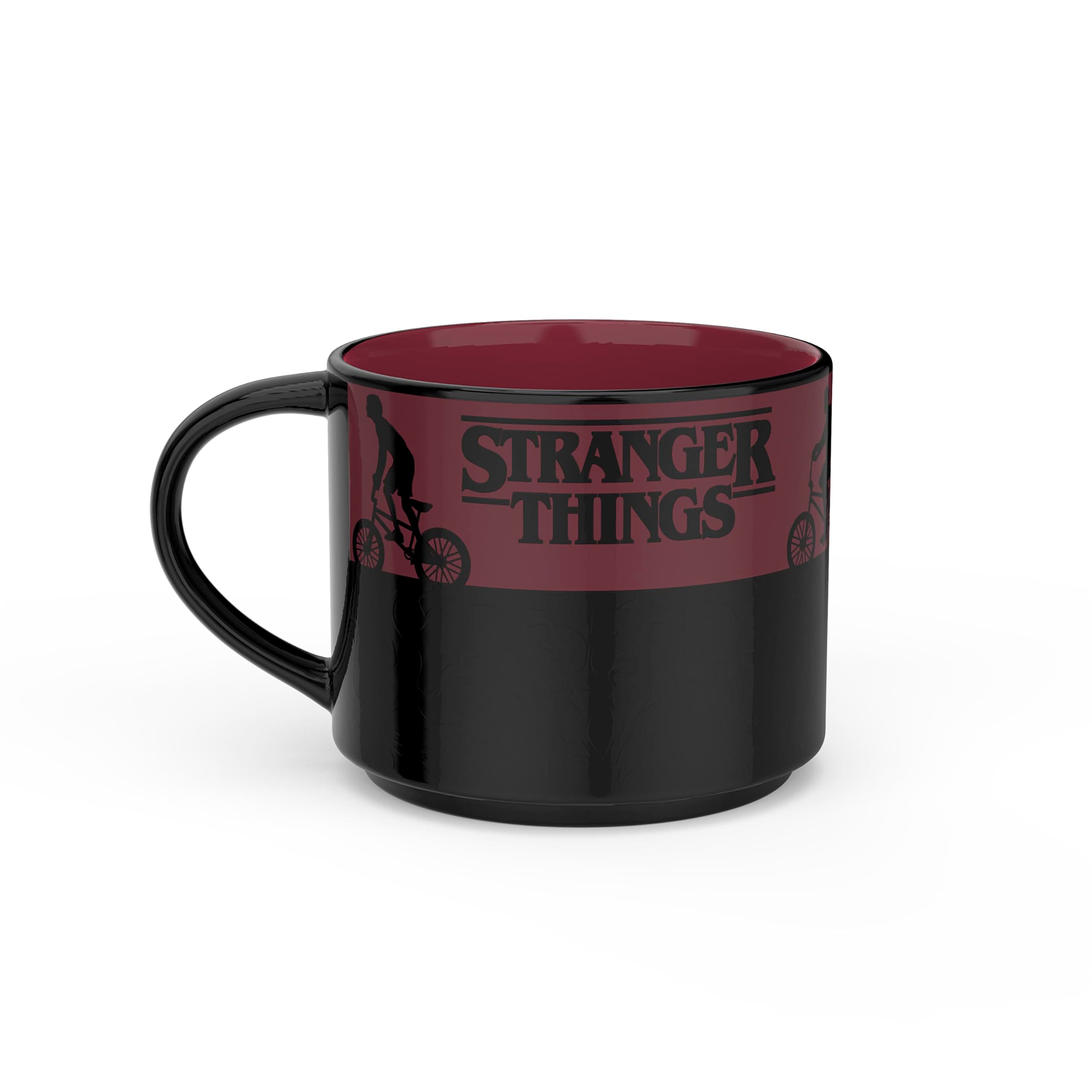 Stranger Things Unique Color Change Ceramic Coffee Mug for Hot Drinks, Collectible Keepsake (17 oz, Upside Down)