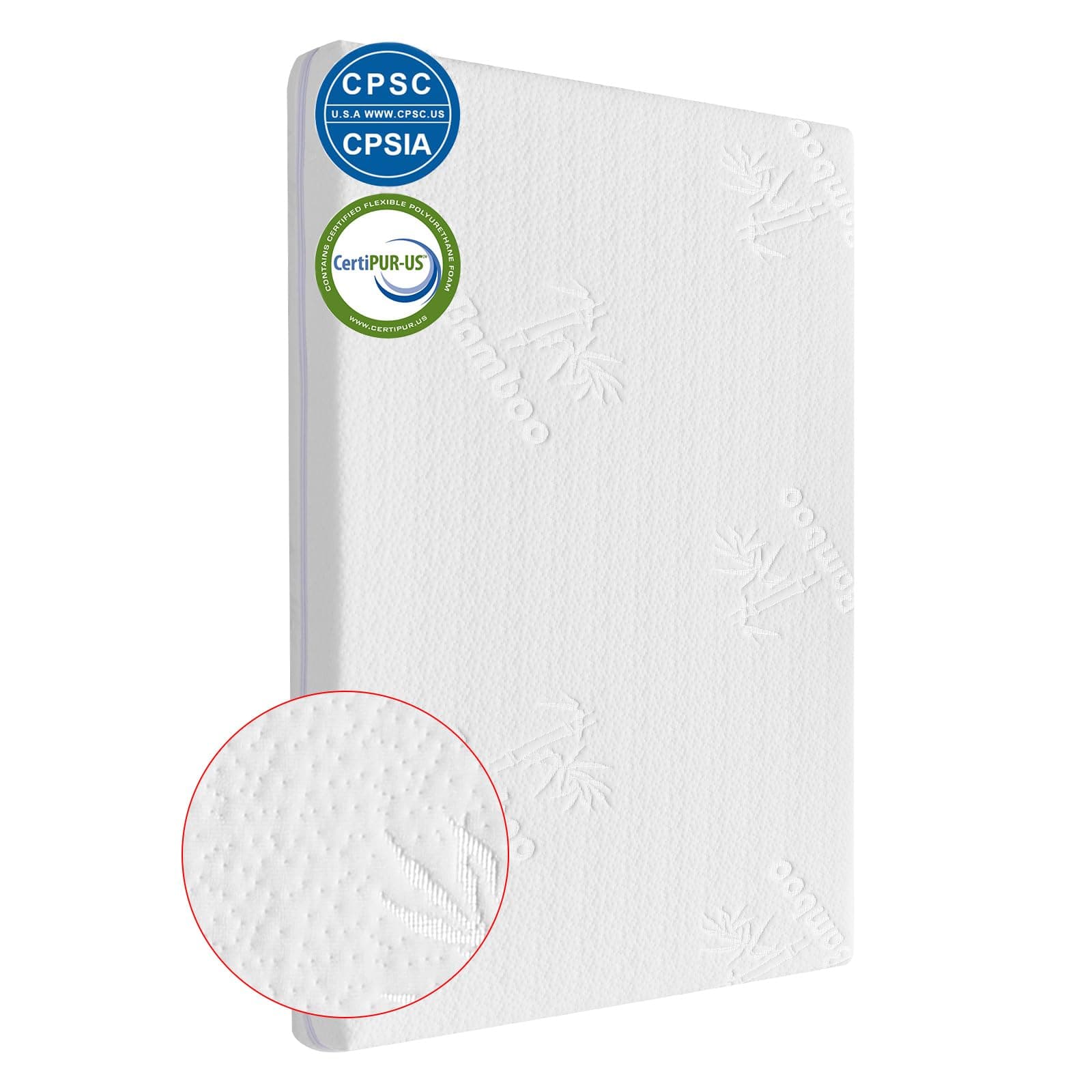 pack and play mattress(38*26*1.5)Pack N Play Mattress Topper for Bamboo Fiber and Washable Cover,graco pack n play mattress is Dual Side Gel Memory Foam Mattress,Playard Mattress for 38”x26”playard