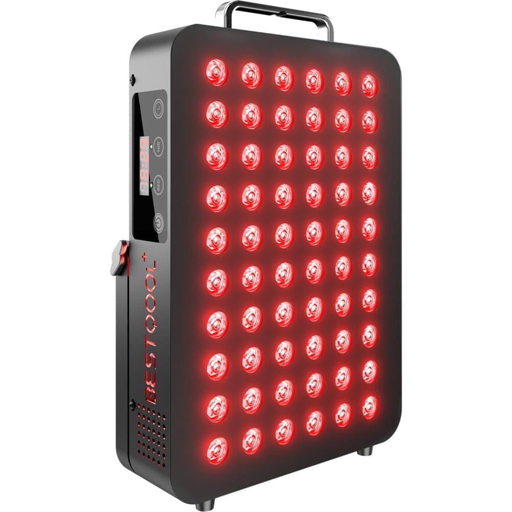 BestQool Red Light Therapy, Dual Chip Elite Grade LED Red Infrared Light Panel with Near-Infrared Light 660nm 850nm High Power Red Light Therapy Device at Home, Ideal for Body, Face, 105W (Black 60)