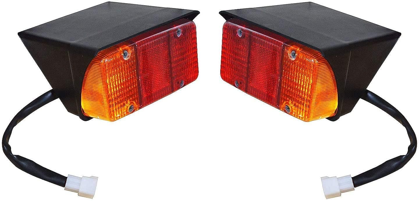 ALL PARTS SOURCE APSMOTIV Car Reflector Light Rear Tail Light for Mahindra Tractor (Lens Color -Amber & Red), Set of 2