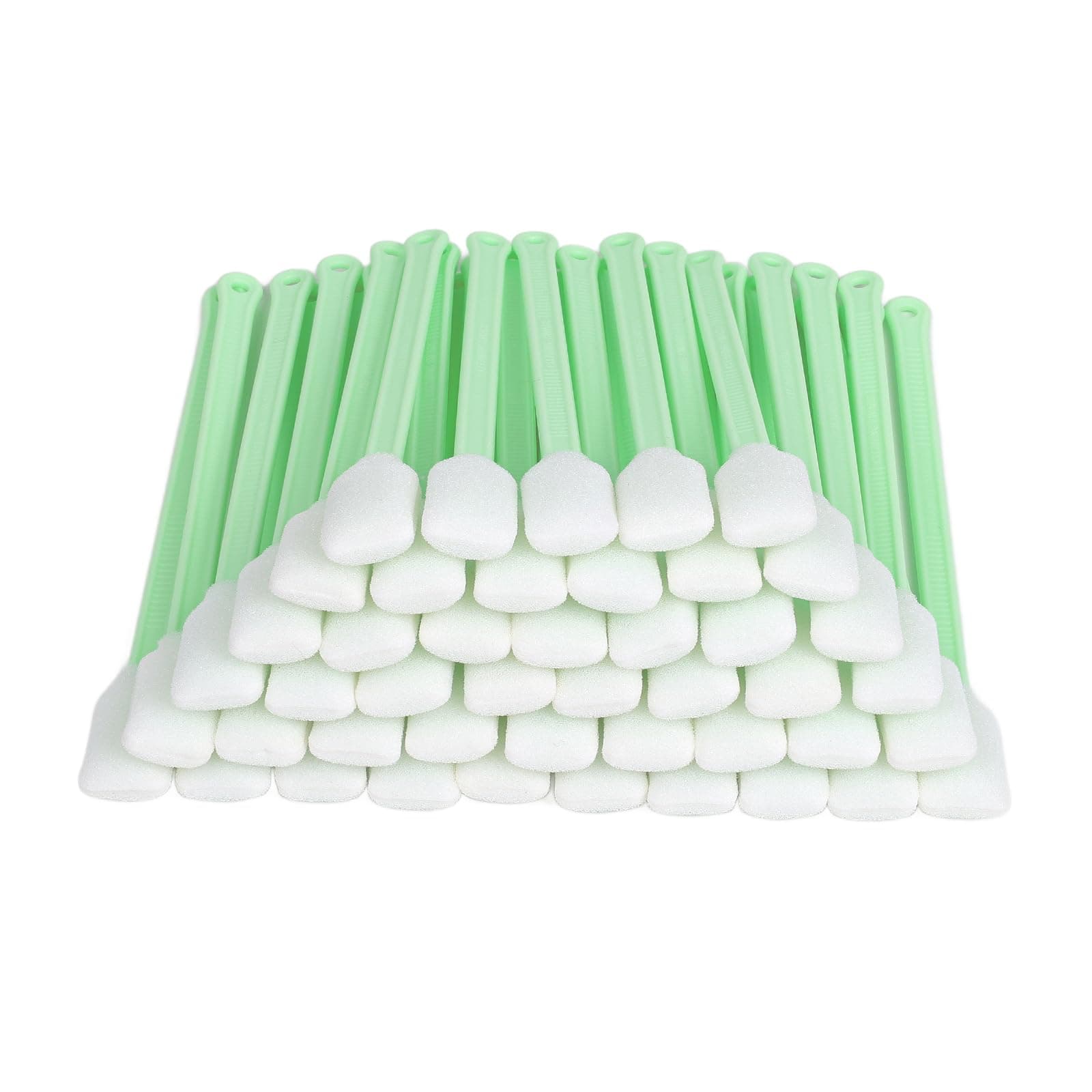 100pcs 5.11" Square Rectangle Foam Cleaning Swab Sticks for Solvent Format Inkjet Printer Roland Optical Equipment (Green)