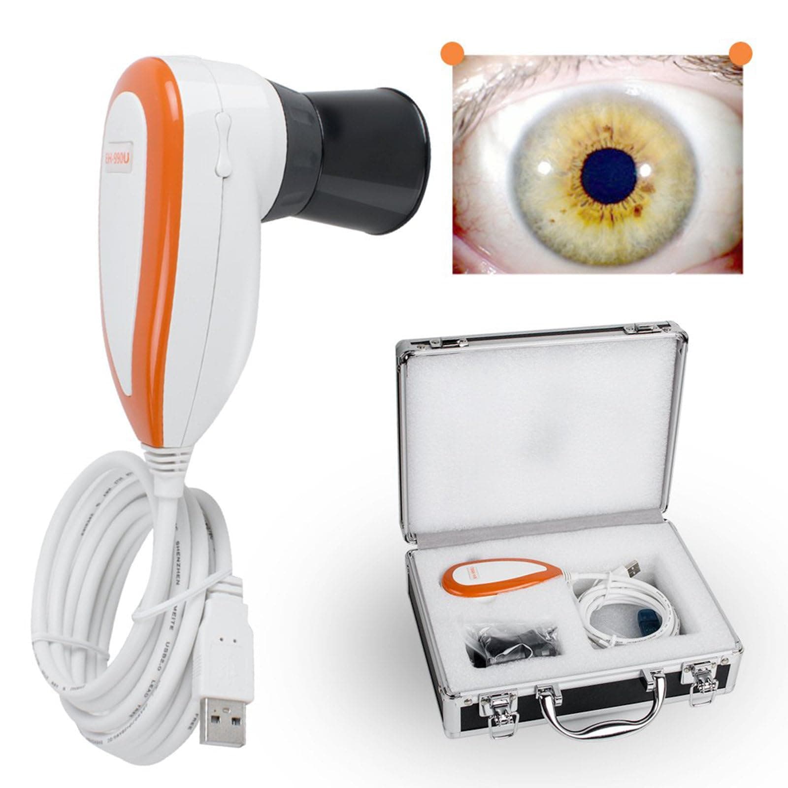 Iriscope Iridology Camera, 5.0 Mp USB Iris Analyzer Iridology Camera, 5.0m Pixels USB Left/Right Lamp Analyzer/Analysis Iridology Camera with Pro Iris Software