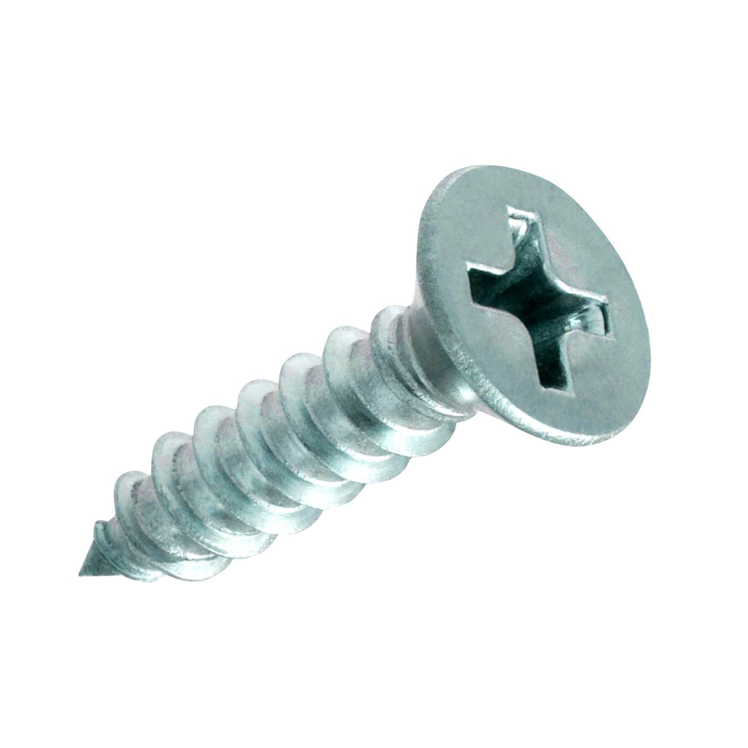 Super Value 100 Pack Rok Hardware #6 x 3/4" Flat Head Phillips Deep Thread Wood Screws Nickel (Zinc Finish) ROKS6X34FPCZP