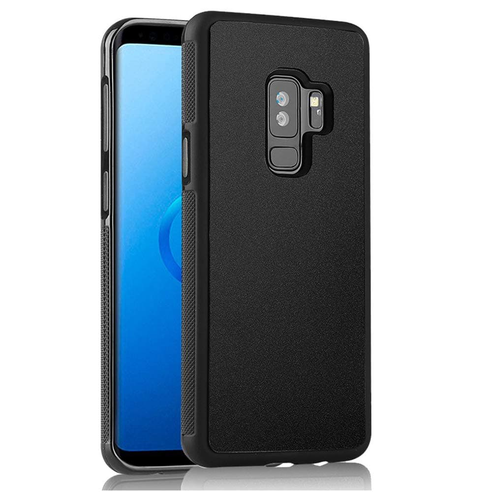 Anti Gravity Galaxy S9 Plus Case, Magic Nano Suction Sticky Black Anti Gravity case for Samsung Galaxy S9 Plus S9+ Hands Free Selfie Stick on Smooth Surface Back Cover with dust Proof Film