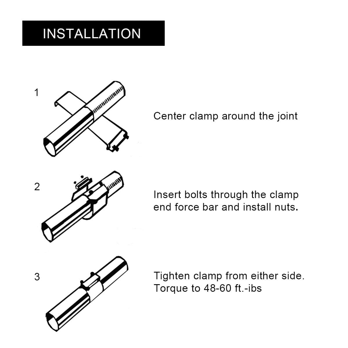 SPEEDWOW 2.25 Inch 2 1/4 Butt Joint Exhaust Clamp Band Coupler Sleeve Stainless Steel 2 PCS