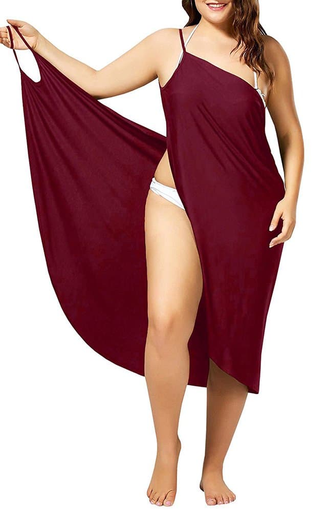 Womens Cover Ups Beach Spaghetti Strap Sarongs Beach Backless Wrap Midi Dresses