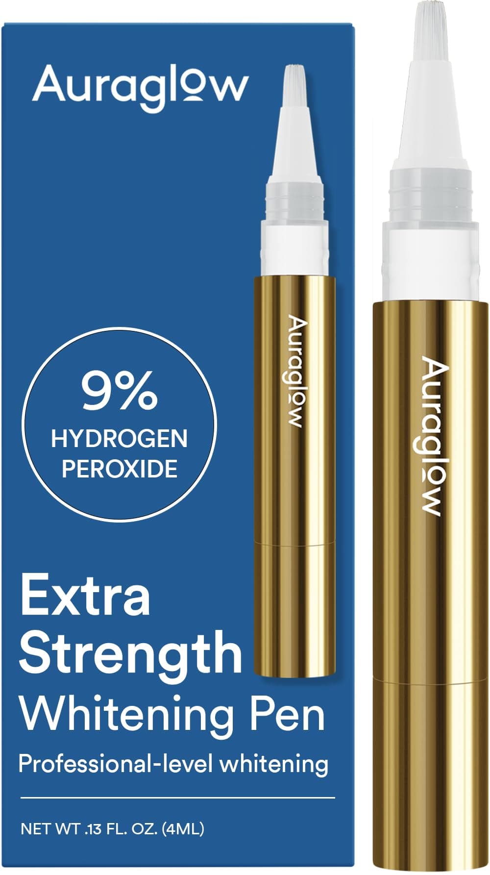Teeth Whitening Pen – Extra Strength 9% Hydrogen Peroxide, 40+ Treatments, No Sensitivity, Removes Coffee Wine Tea Stains, Whiten Teeth Fast, Enamel Safe, Made in USA, 4mL