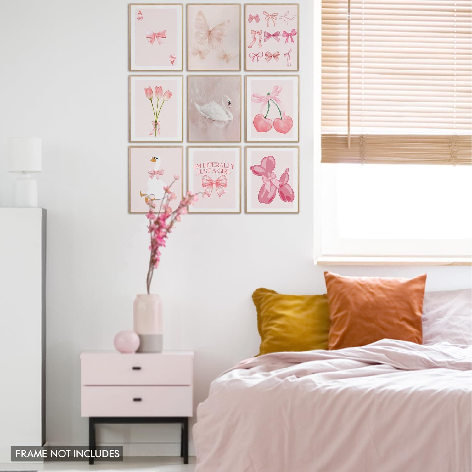 Elegend Coquette Room Decor - 9pcs Coquette Wall Decor, Coquette Posters, Pink Room Decor Coquette, Coquette Wall Art Prints, Coquette Posters for Girl Bedroom Decorations