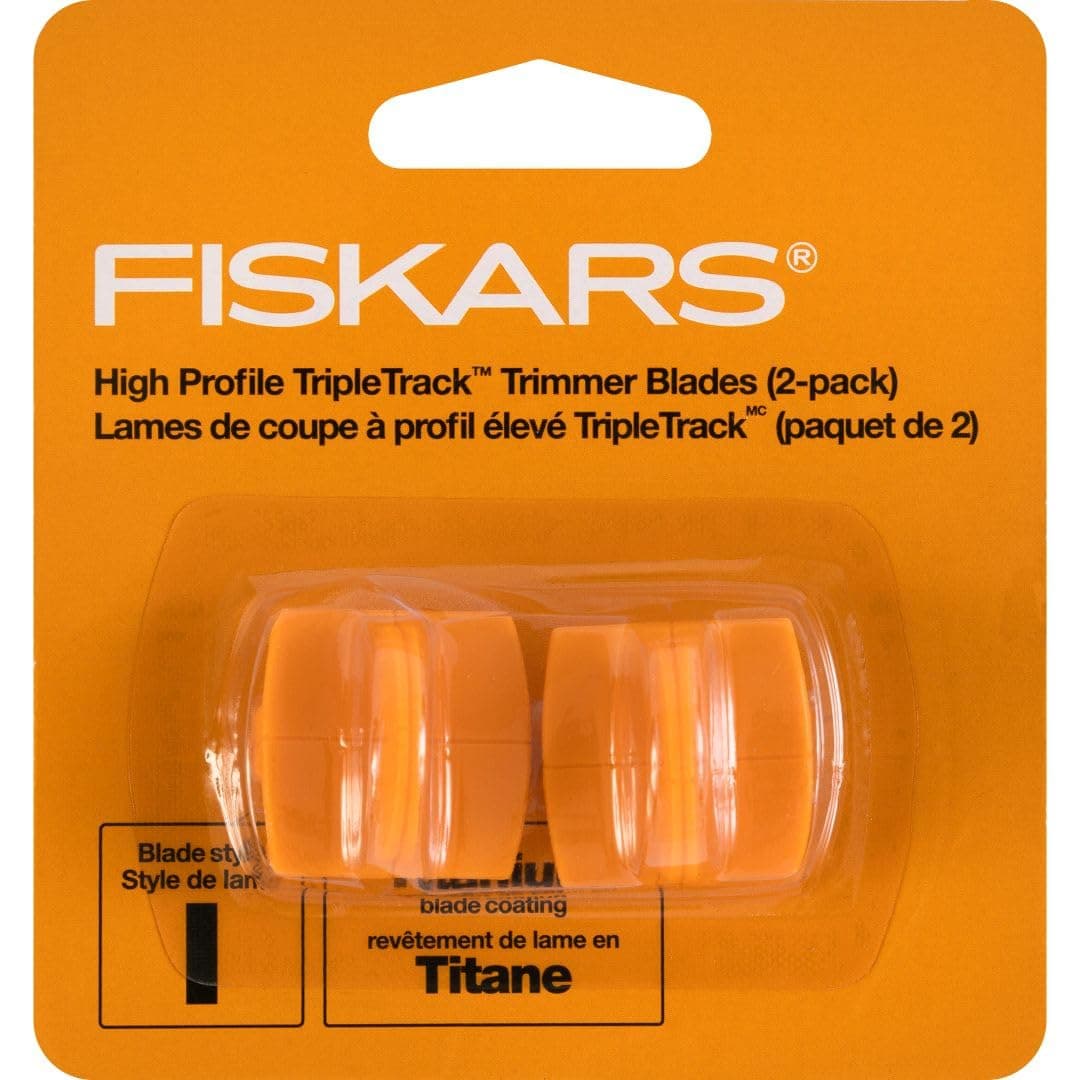 Fiskars TripleTrack Titanium Trimmer Replacement Blades - 2-Pack - High Profile Style I Blades - Arts and Crafts - Orange