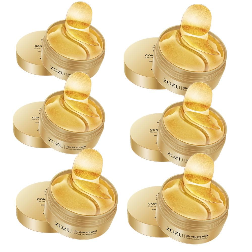 6Pack Gold Moisturizing Eye Mask Remove Dark Circles Anti Age Bag Eye Wrinkle 60pcs Collagen Gel Eye Patches(180 pairs)
