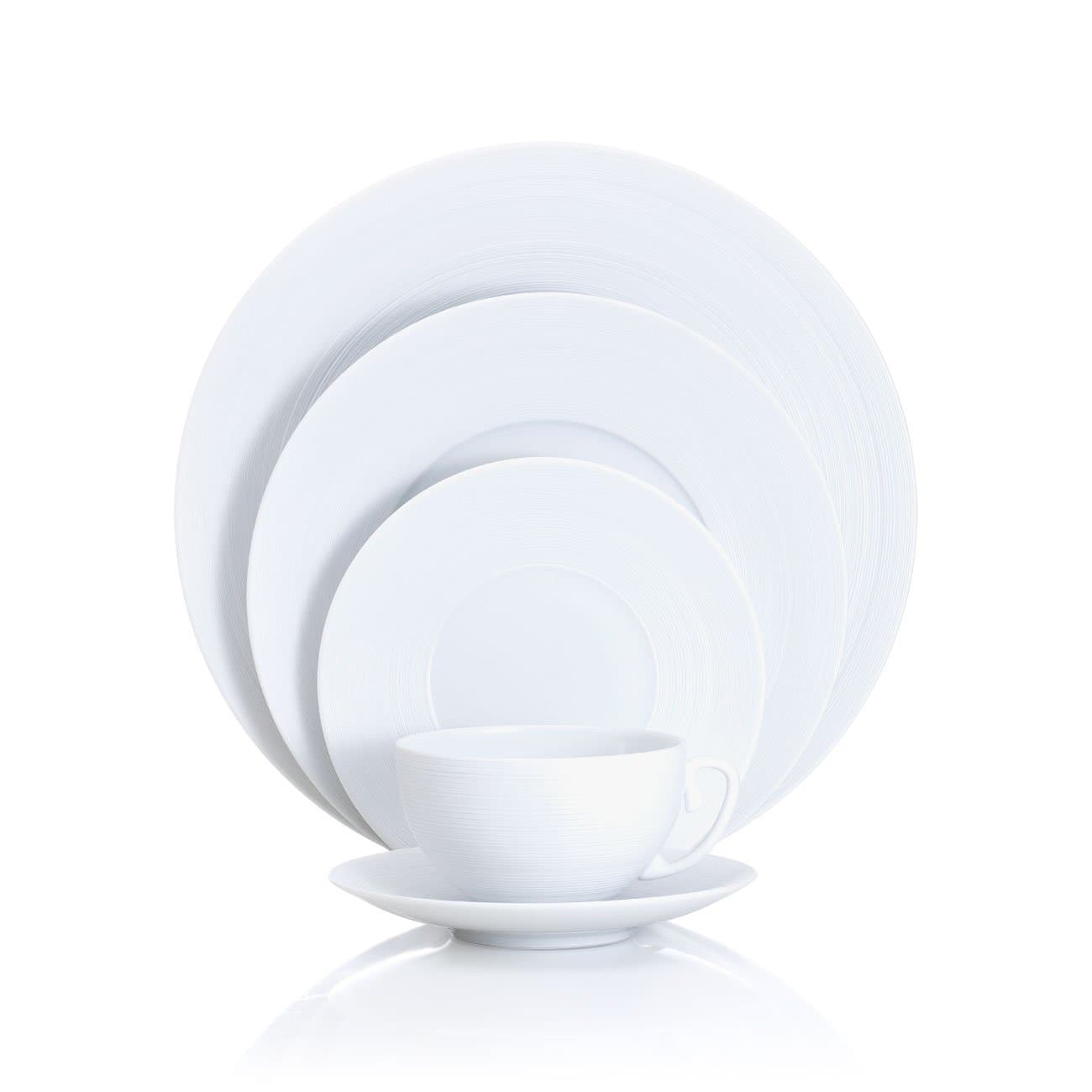 J.L. Coquet Hemisphere Matte White 5-Piece Place Setting