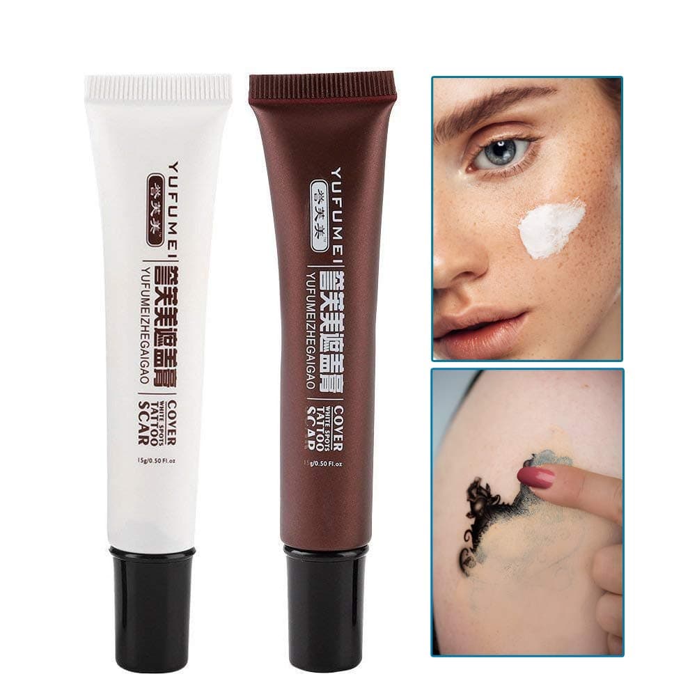 Tattoo Concealer, Professional Waterproof Makeup Coverage Cream Set for Cover Up Hiding Vitiligo Spots Birthmarks All Ance Scar