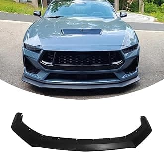 Jogon Front Lip Splitter Spoiler for Ford Mustang S650 GT Ecoboost 2024 2025, ABS Plastic Exterior Trim, 3PCS Chin Spoiler Splitter Diffuser Protector, Not for GT Performance Package and Dark Horse