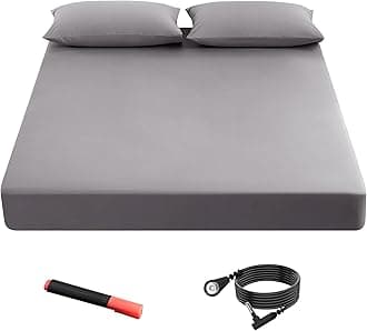 Grounding Fitted Sheets 90% Organic Cotton+10% Pure Silver Fiber, Grounded Sheets with Grounding Cord, Bed Grounding Kit for Healthy Sleep Therapy (Gray, Queen)