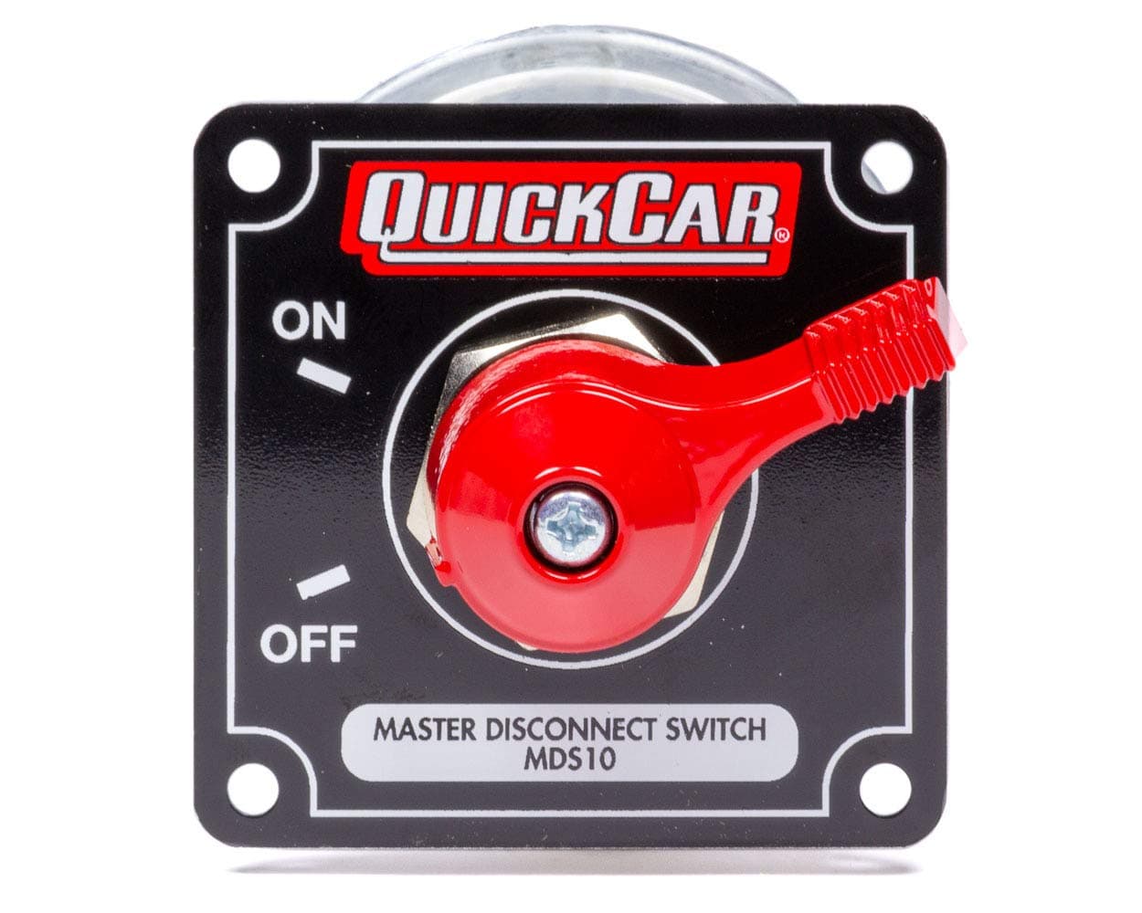 55-010 Red 2-1/2" High x 2-1/2" Wide Handle Battery Master Disconnect Switch with Black Mounting Panel