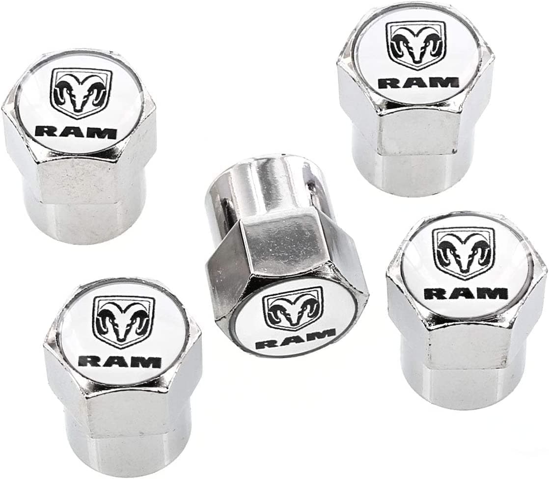 Dodge Ram Chrome Tire Valve Stem Caps Covers (Pack of 5)