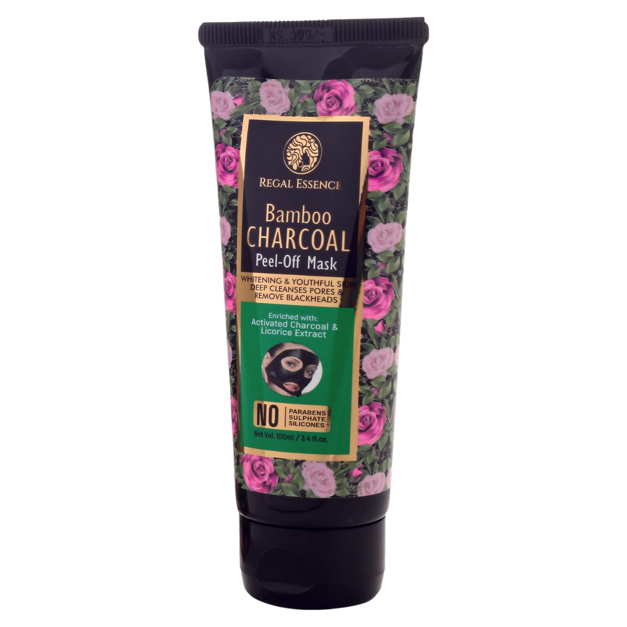 Regal Essence Bamboo Activated Charcoal Peel Off Mask, Deep Cleansing Mask, Deep Pore Cleanse for Acne -100ml