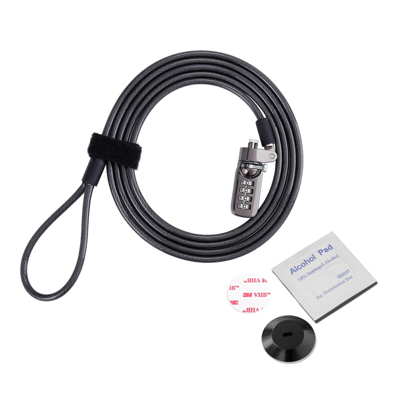 Computer Laptop Cable Lock,Slot Plate 1.9m(6.23ft) Length Cable,Security Computer Combination Lock, 4 Digital Password Protection Cable, Anti Theft Lock and Notebook Other Device