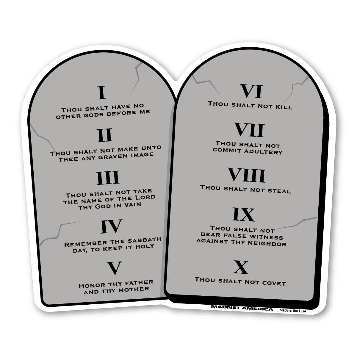 Ten Commandments Magnet by Magnet America Is 5.5" x 4.75" Made for Vehicles and Refrigerators