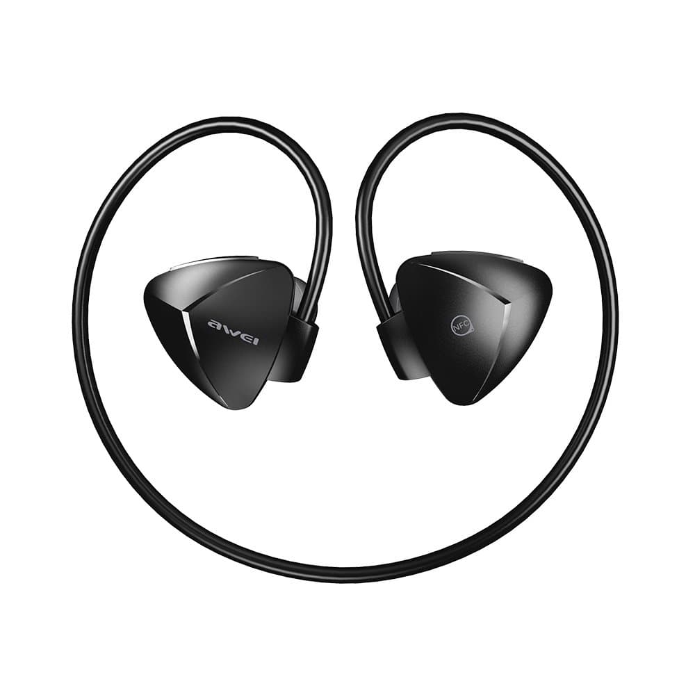 AWEI A840BL NFC Wireless Bluetooth v4.0 Headset Sweatproof Sport Earphone Music 3D Surround Sound Headphones With Mic (Black)