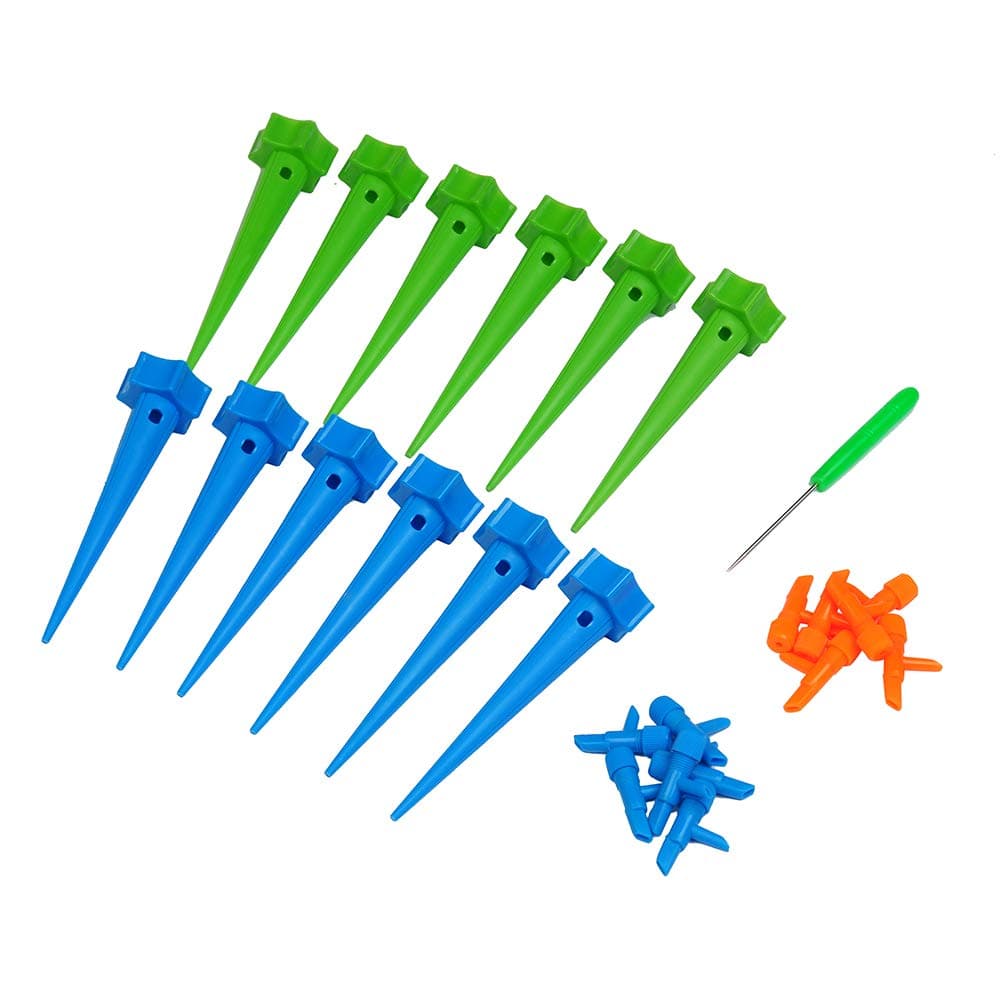 Klsoft 12 Pack Plant Self Watering Spike Plants Watering System Slow Release Vacation for Plastic Water Bottle Irrigation Stake Care Office Outdoor Indoor Plants