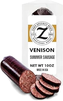 Zick's Specialty Meats Venison Summer Sausage (10 oz) | Beef Sausage, Dried & Smoked Sausages, Venison Jerky Meat, Naturally Cured Meat Sausage, Gift Snack for Meat Lovers, Venison Meats