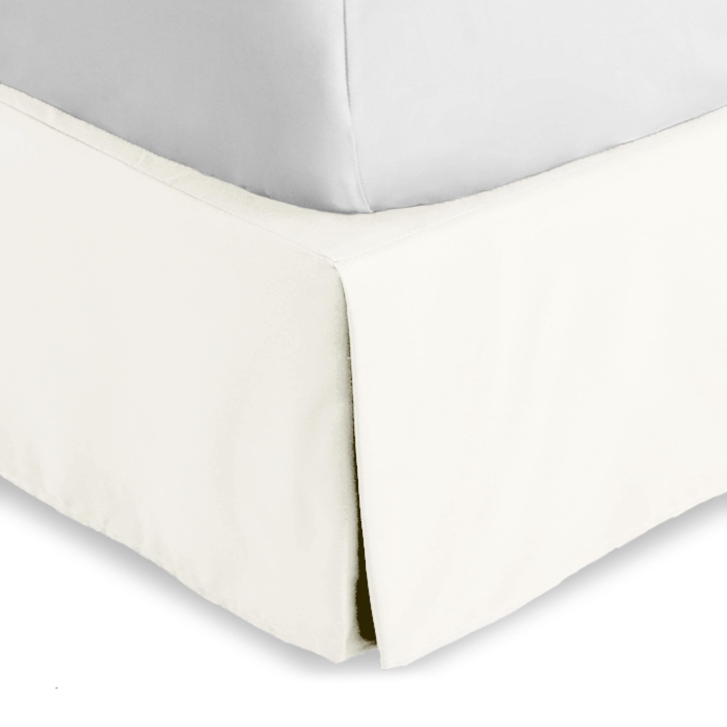 Bare Home Bed Skirt Double Brushed Premium Microfiber, 15-Inch Tailored Drop Pleated Dust Ruffle, 1800 Ultra-Soft, Shrink and Fade Resistant (Twin, Ivory)