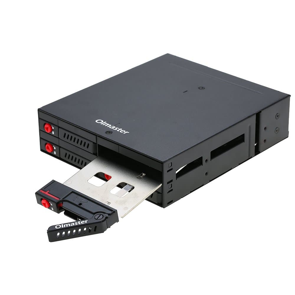 OImaster 4 Bays 2.5 Inch SATA HDD SSD Hard Drive Mobile Rack Backplane with Key Lock Locker Function Support Hot-swap 6Gbps Transmission for 5.25 Inch Drive Bay