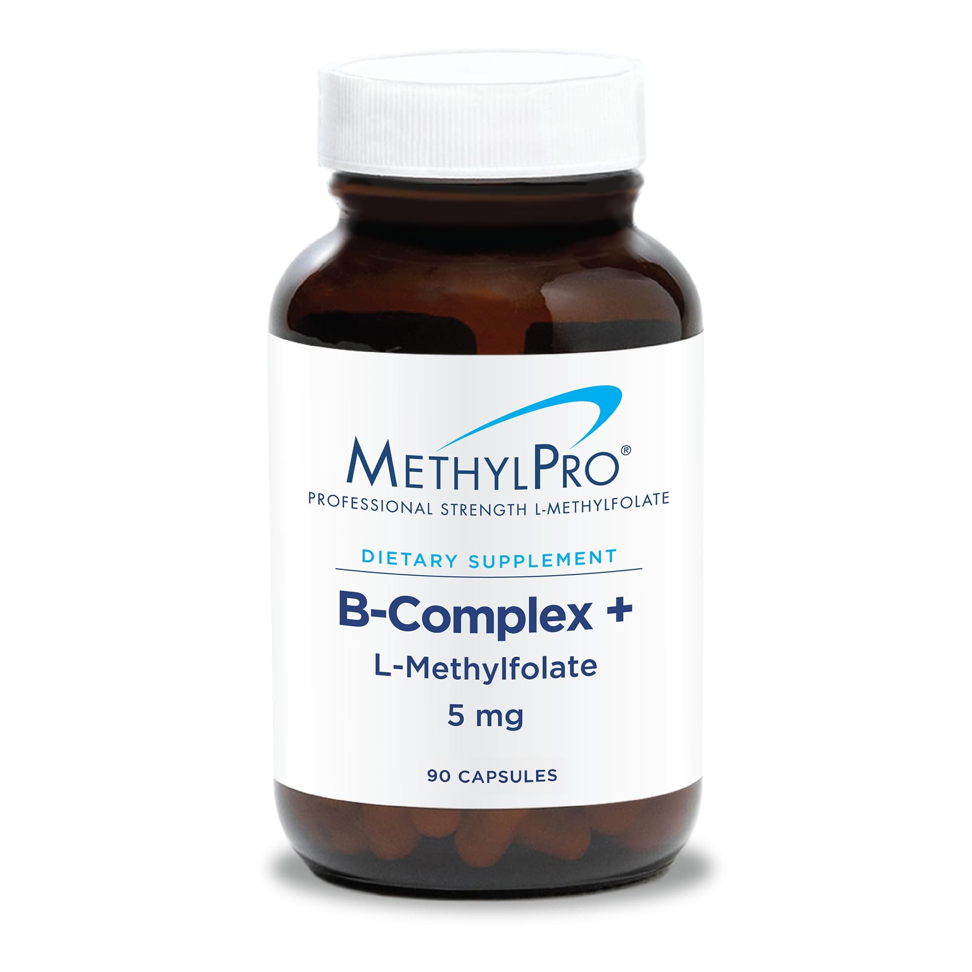 MethylPro B Complex + L-Methylfolate 5 mg - Bioavailable Methylated Vitamin Blend - Supports Energy and Stress - Vegetarian & Hypoallergenic - 90 Servings - 90 Capsules
