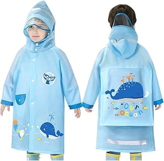 Kids Raincoat Toddler Rain Poncho Girls Boys Rain Coat Hooded Waterproof Rain Jacket Children Rain Suit 2-8 Years